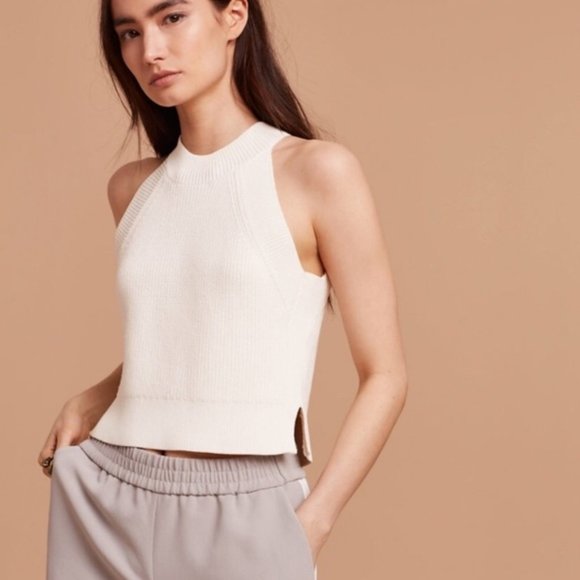 Wilfred Sweaters - Aritzia Wilfred Cropped Knitted Sweater Tank Top